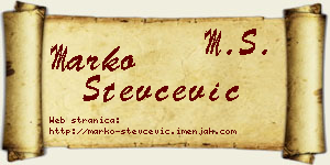 Marko Stevčević vizit kartica